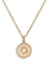 ANNA BECK BEADED REVERSIBLE CIRCLE PENDANT NECKLACE,2017N-GLD