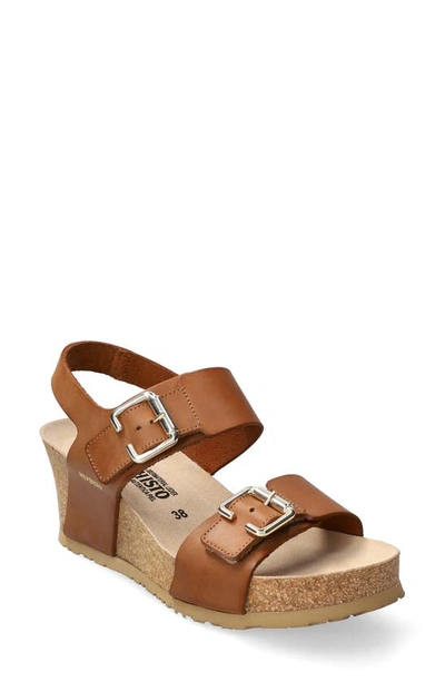 Mephisto Lissandra Platform Wedge Sandal In Camel