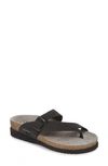 Mephisto Helen Toe Loop Sandal In Black Nubuck
