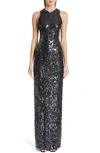 GALVAN SEQUIN RACERBACK COLUMN GOWN,601