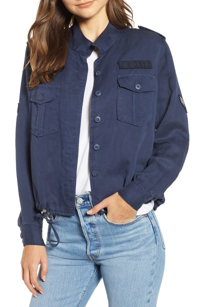 Rails Grant Star-print Button-front Military Jacket In Indigo