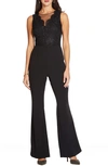 ADRIANNA PAPELL LACE BODICE BELL BOTTOM JUMPSUIT,AP1E204388