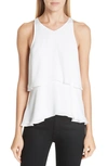 A.l.c Duran Tiered Silk V-neck Top In Eggshell