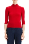 Theory Fitted Merino Wool Blend Shell In Red