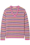 MARC JACOBS MARC JACOBS WOMAN STRIPED CASHMERE SWEATER PINK,3074457345619801461