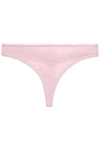 SKIN SKIN WOMAN MESH-TRIMMED COTTON LOW-RISE THONG BABY PINK,3074457345619766841