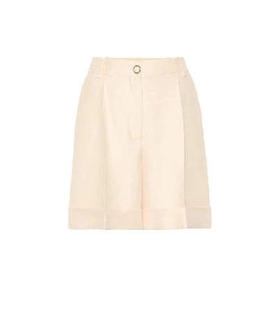 Valentino Wool And Silk Shorts In White