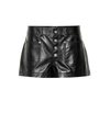 SAINT LAURENT LEATHER SHORTS,P00356522