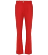 Valentino High-rise Flared Wool-blend Pants In Red