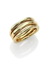 IPPOLITA WOMEN'S CLASSICO 18K YELLOW GOLD SMOOTH SQUIGGLE TRIPLE-BANG RING,400086814949