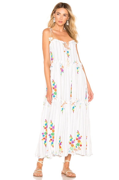 All Things Mochi Mady Maxi Dress In White Grey & Stripes