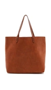 Madewell The Transport Large Leather Tote In English Saddle