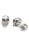 Alexander Mcqueen Skull Burnished Silver-tone And Crystal Cufflinks