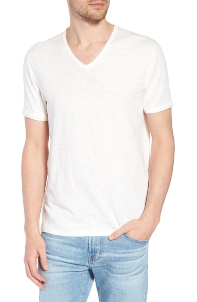 John Varvatos Star Usa Slim Fit Slubbed V-neck T-shirt In Salt