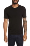 Goodlife Supima Cotton-blend Scallop Crewneck T-shirt In Black