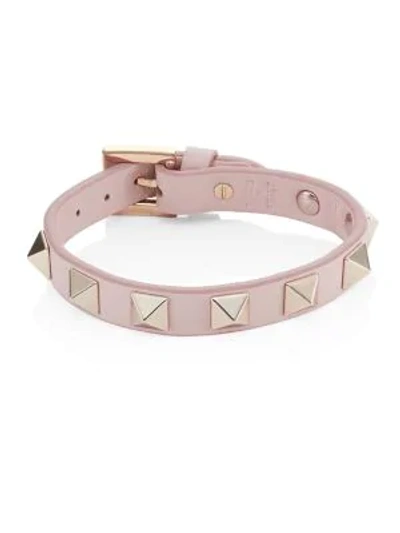 Valentino Garavani Rockstud Leather Bracelet In Pink