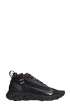 Nike React Runner Mid Black Technical Fabric Sneakers In Black