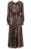 MSGM LEOPARD-PRINT SEQUINNED MIDI DRESS,10775100