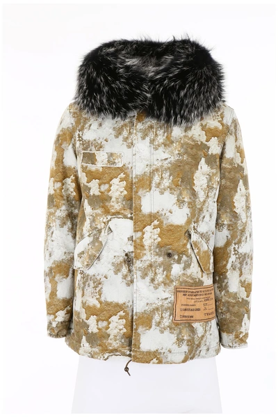 Mr & Mrs Italy Parka With Fur In Rust Light Kaki (beige)