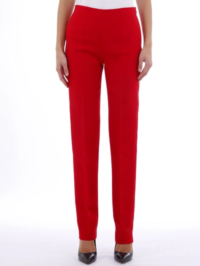 Valentino Red Cady Silk Wool Pants