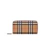 BURBERRY VINTAGE CHECK AND LEATHER ZIPAROUND WALLET,2953139