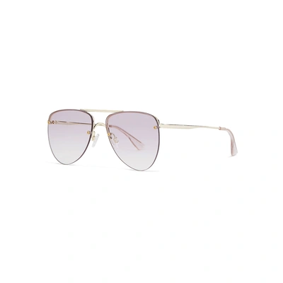 Le Specs The Prince Aviator-style Sunglasses In Gold