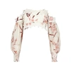 ZIMMERMANN CORSAGE FLORAL-PRINT CROPPED LINEN TOP