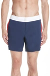 Vilebrequin Merle Superflex Tricolor Swim Trunks In Blue