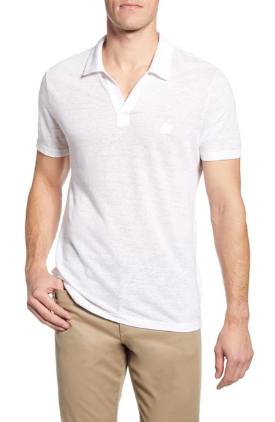 Vilebrequin Regular Fit Short Sleeve Linen Polo Shirt In White