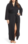 Natori Plus Size Shangri-la Jersey Robe In Black