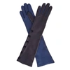GIZELLE RENEE Izumi Long Blue Leather Glove