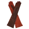 GIZELLE RENEE Izumi Brown & Tan Long Leather Glove