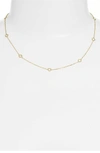 Roberto Coin Diamond Station Necklace In Yellow Gold