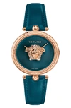 VERSACE Palazzo Empire Leather Strap Watch, 34mm,VECQ00318