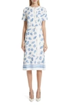 ALTUZARRA POT PRINT BELTED MIDI DRESS,119-313 905