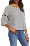 1.STATE KEYHOLE CUTOUT SLEEVE SWEATER,8168226