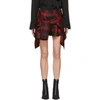 ALEXANDER WANG Red & Black Check Tie Front Shorts