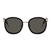 GENTLE MONSTER GENTLE MONSTER BLACK AND ROSE GOLD OLLIE SUNGLASSES