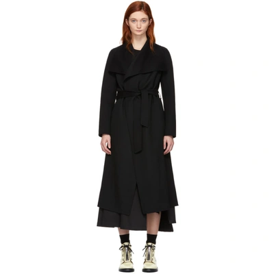 Mackage Mai Asymmetrical Wool Coat In Black