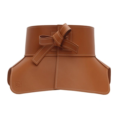 Loewe Obi Brown Leather Waist Belt In Tan
