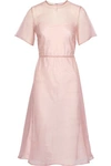 MANSUR GAVRIEL MANSUR GAVRIEL WOMAN SILK-ORGANZA MIDI DRESS PASTEL PINK,3074457345619769446