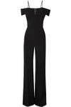 ROLAND MOURET WOMAN COLD-SHOULDER CREPE JUMPSUIT BLACK,US 1392478665696