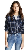 Rails Hunter Button Down Shirt In Navy Almond Tinsel
