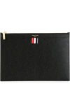Thom Browne Signature Loop Tab Pebbled Clutch In Black