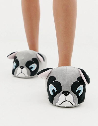 New Look Slippers With Frenchie Pint-gray