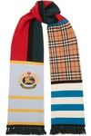 BURBERRY PATCHWORK CASHMERE-BLEND SCARF