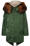 BURBERRY FAUX FUR-TRIMMED SHELL PARKA