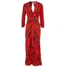 Rixo London Adriana Animal-print Silk Maxi Dress In Red