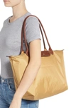 Longchamp Le Pliage Large Nylon Shoulder Tote In Honey