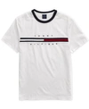 Tommy Hilfiger Seated Fit Signature Stripe Tee In Bright White